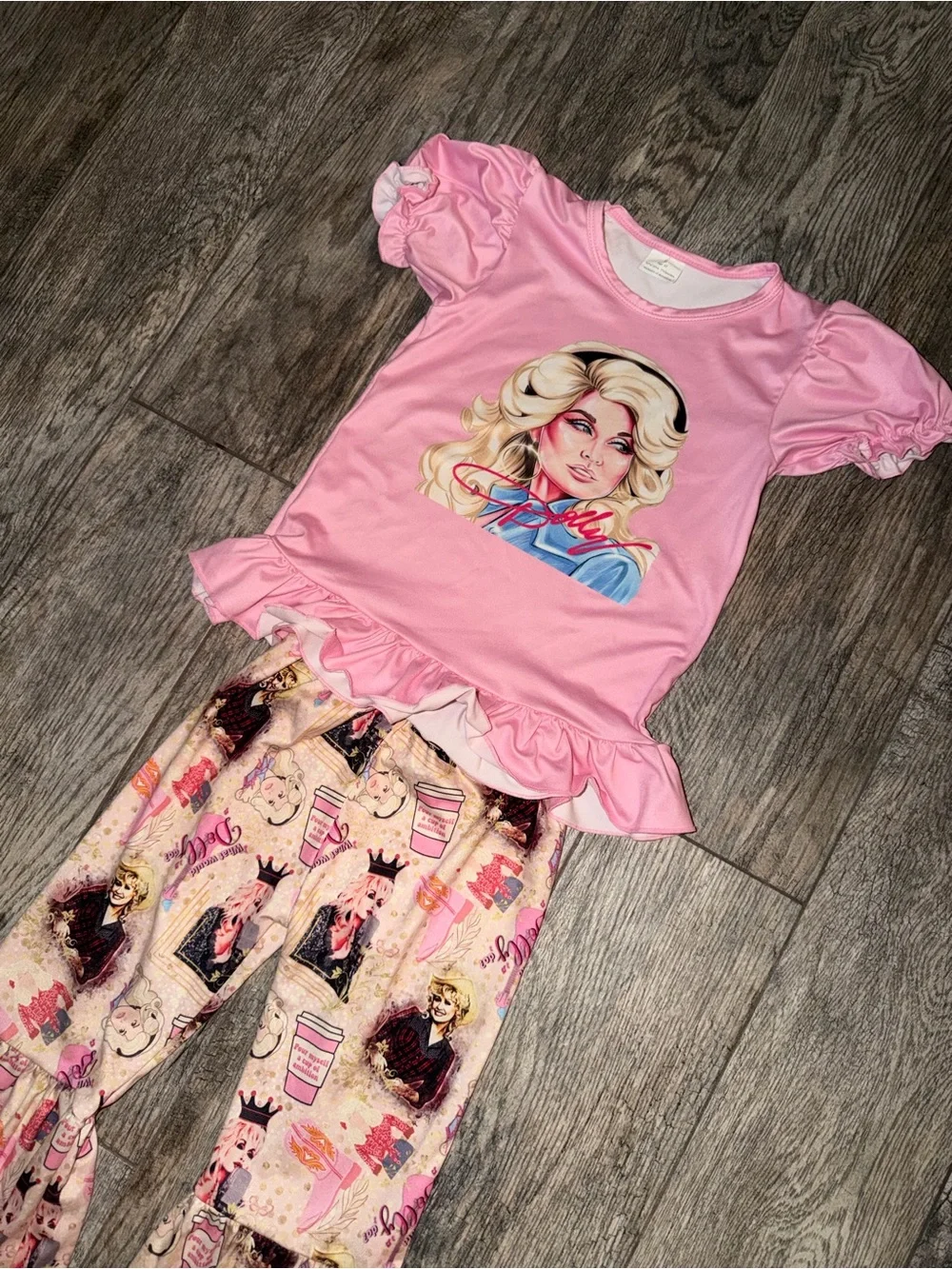 Boutique Dolly Parton Inspired Bell Bottom Outfit Size 4T